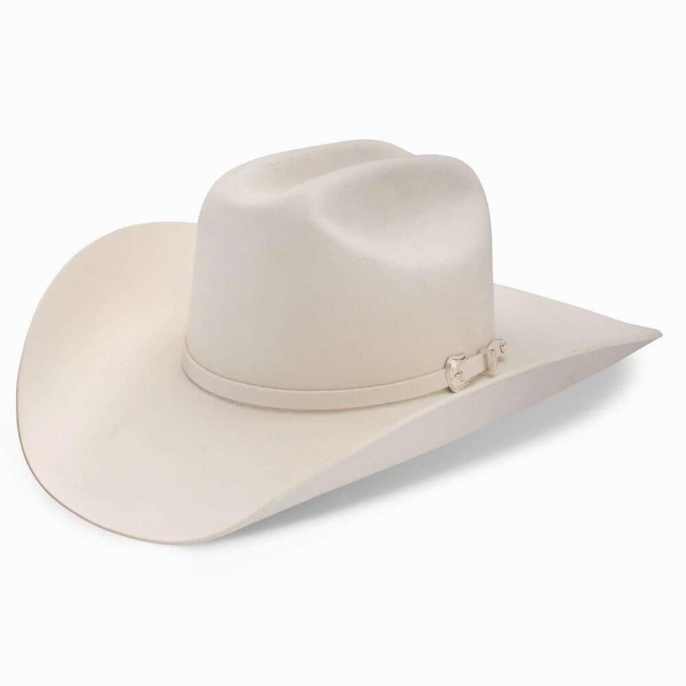 Resistol Mens 2X Pageant Wool Felt Cowboy Hat White Size 6 3/4 Used Dirty